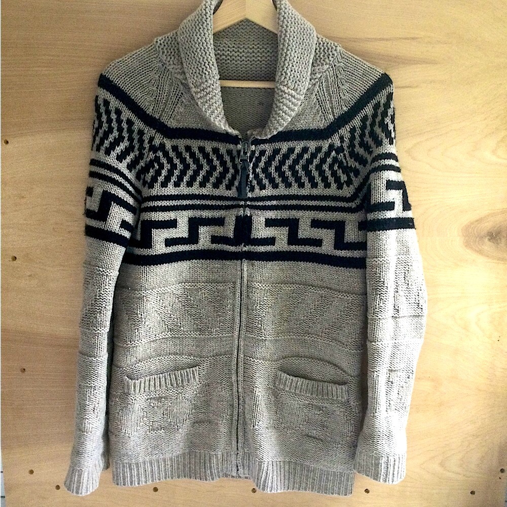 Aritzia TNA 100% Lambswool Torridon Zip Cardigan Sweater